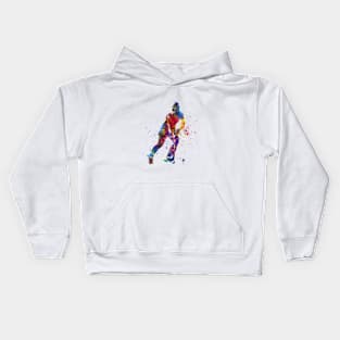 watercolor field hockey Kids Hoodie